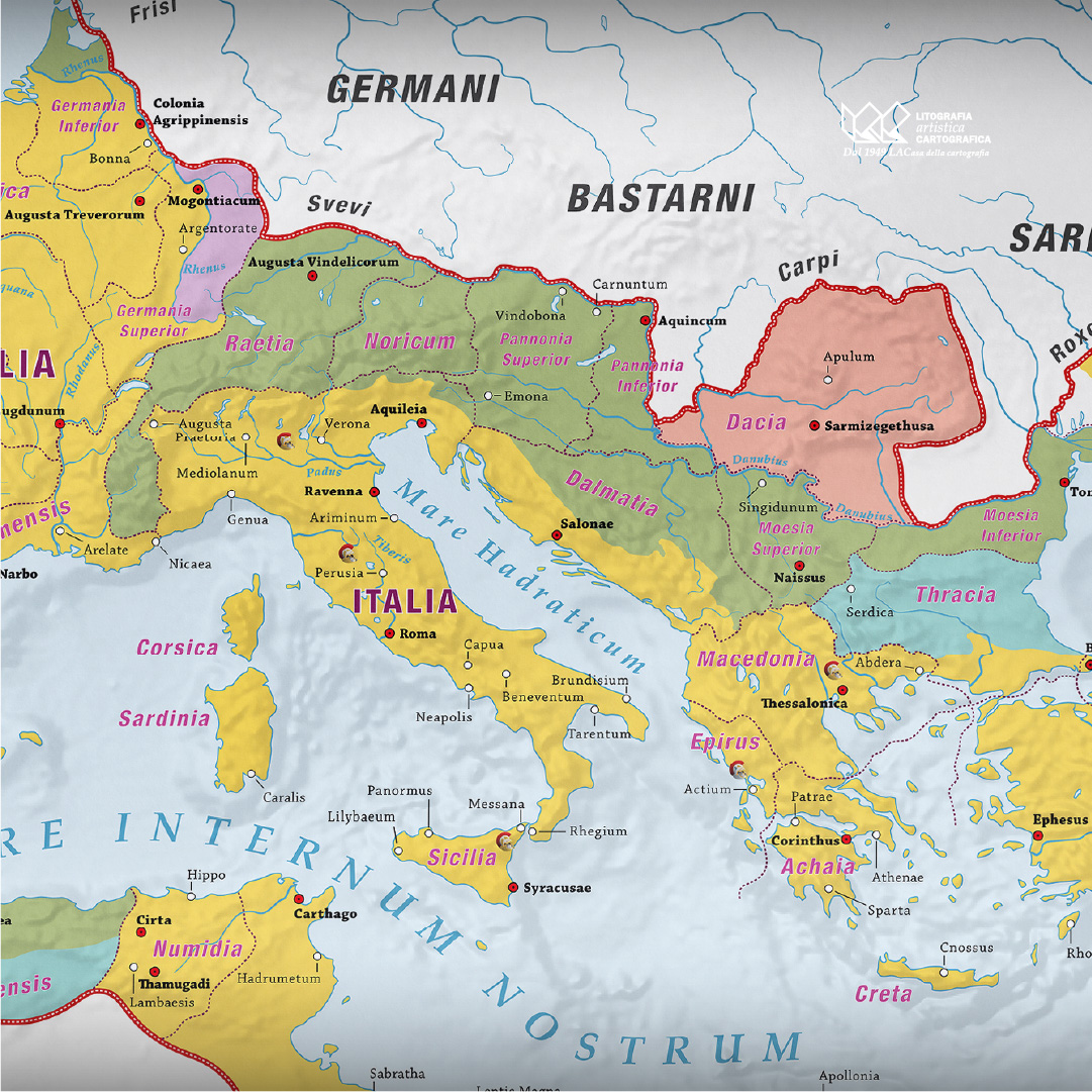 La Massima Espansione dell'Impero Romano (117 d.C.) - Carte scolastiche murali 140 x 100 cm - immagine 5