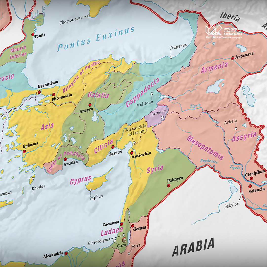 La Massima Espansione dell'Impero Romano (117 d.C.) - Carte scolastiche murali 140 x 100 cm - immagine 6