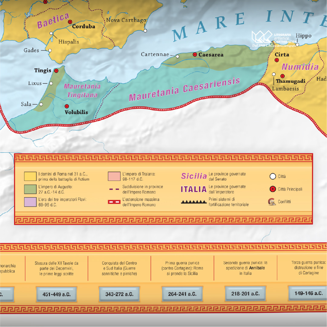 La Massima Espansione dell'Impero Romano (117 d.C.) - Carte scolastiche murali 140 x 100 cm - immagine 7