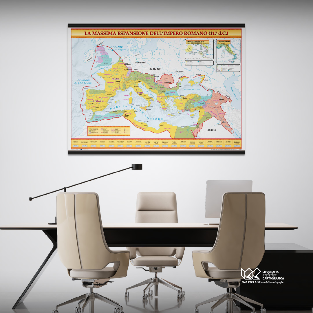 La Massima Espansione dell'Impero Romano (117 d.C.) - Carte scolastiche murali 140 x 100 cm - immagine 9