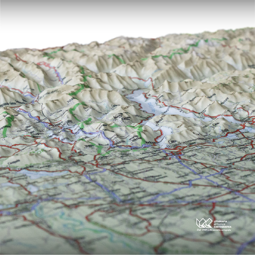 Lombardia - Carta in rilievo 66 x 92 cm scala 1:350.000 - immagine 2