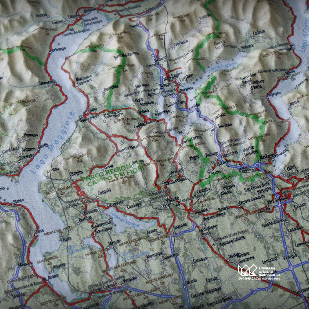 Lombardia - Carta in rilievo 66 x 92 cm scala 1:350.000 - immagine 4